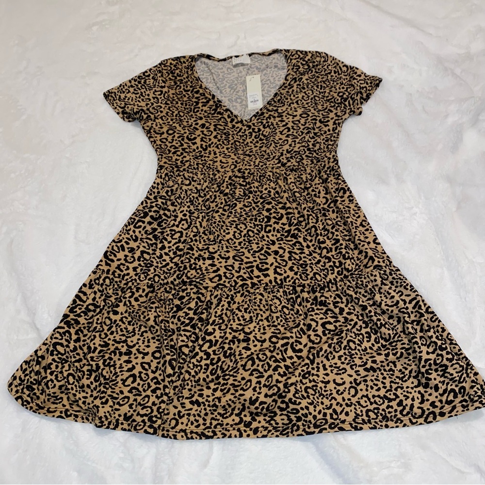 Leopard Print Tiered Dress
